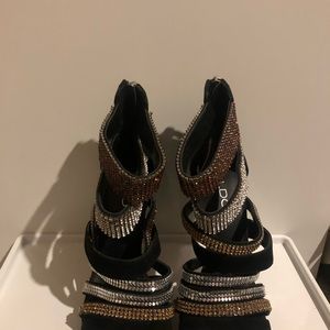 Darling multi colored strapped heals